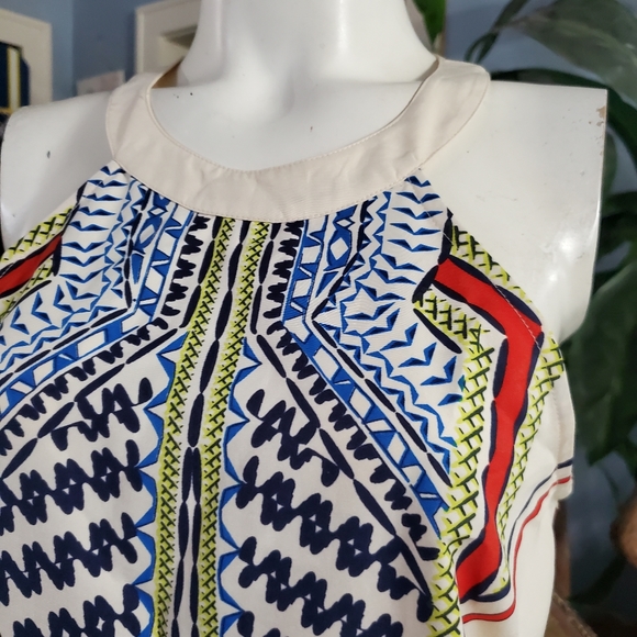 Venus Boho Geometric Multicolored Halter Mini Dress - Picture 4 of 6